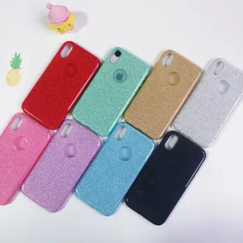

100pcs/lot For iPhone 8 7 6 6P 7P 8P TPU+PC Case Bling Bling 2 in 1 Hard Plastic Case For iPhone XS Max XR