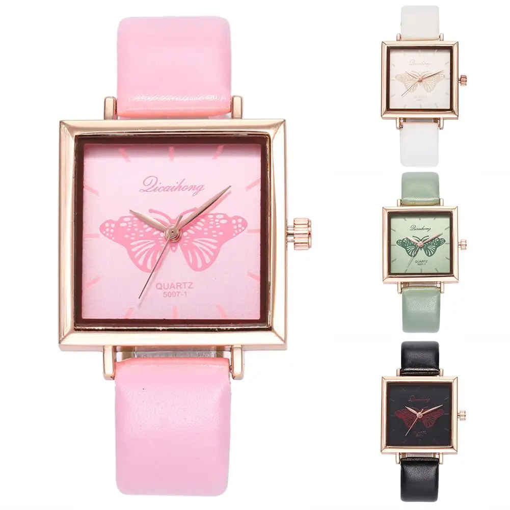 

Newly Casual Square Dial Women Butterfly Quartz Analog Business Office Wrist Watch moda mujer 2018 luxury brand NEW