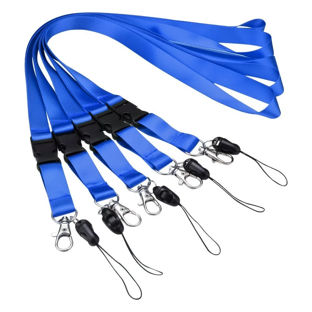Mobile Phone Straps BLUE Neck Lanyards with Detachable Buckle for