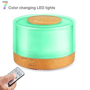 

500ml Remote Control Ultrasonic Air Humidifier Aroma Essential Oil Diffuser Air purification with 7 Color Changing LED Lamp