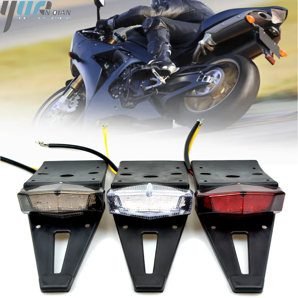 

12V-15V Motorcycle Universal Tail Lights Trial Bike Rear Fender Taillights LED Brake Stop Light Red Cafe Racer Tail light Lamps