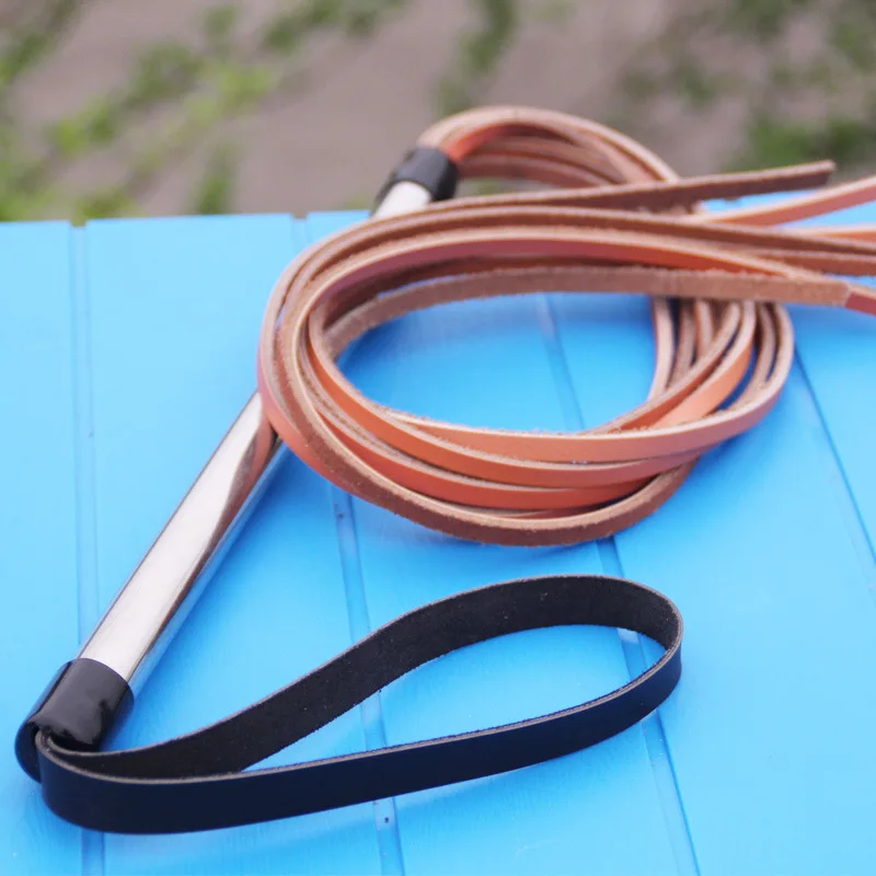 

1M Dog Training Whip Leather Pet Lash Romal Schutzhund Training Supplies for Medium or Larger Dogs