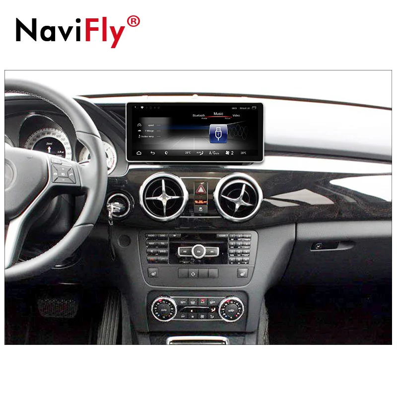 Sale NaviFly 10.25" 3GB+32GB 4G LTE Quad Core GPS Navigation Android 7.1 car multimedia player for Benz GLK Class X204 2008 to 2015 3