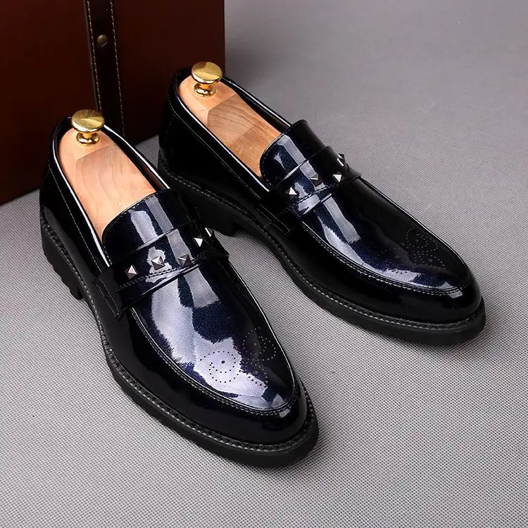 mens black formal slip on shoes