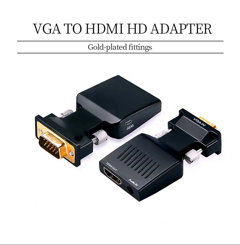 VGA конвертер HDMI адаптер HDMI VGA с DC5V Мирко USB Video Выход 1080 P HD 3,5 мм AUX аудио Порты и разъёмы с USB лин для портативных ПК