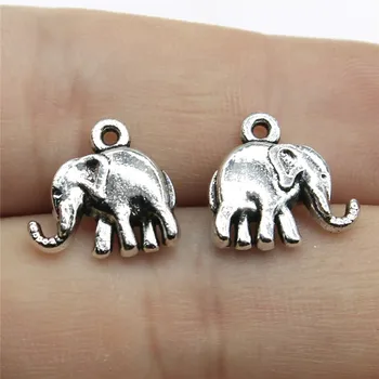 

Elephant Pendant Charms DIY Jewelry Making Jewelry Finding 30pcs Antique Silver Color 0.6x0.5 Inch (14x13mm)