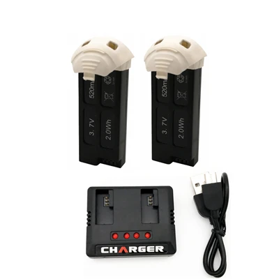 2 шт. Hubsan X4 Cam плюс H107D+ H107D-3,7 V 520mAh литий-полимерный Батарея для Hubsan с 2-в-1 внешнее зарядное usb-устройство для аккумулятора - Цвет: 2PCS with Charger