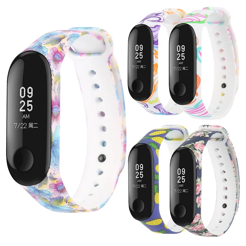 

5 Style Smart Bracelet Replace Silicone Wrist Band For Xiaomi MI Band 3 Printing Style Smart Bracelet Accessories Wrist Strap