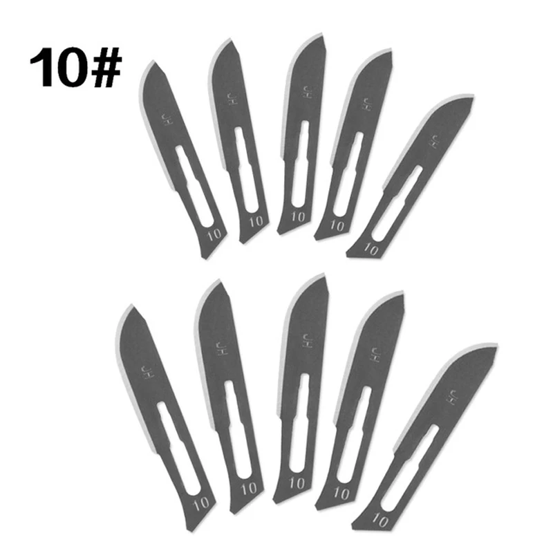 10 Pcs Surgical Knife Blade Replacement Scalpel with Replaceable Blades Multi-function Scrapbooking Crafts Carving Knife