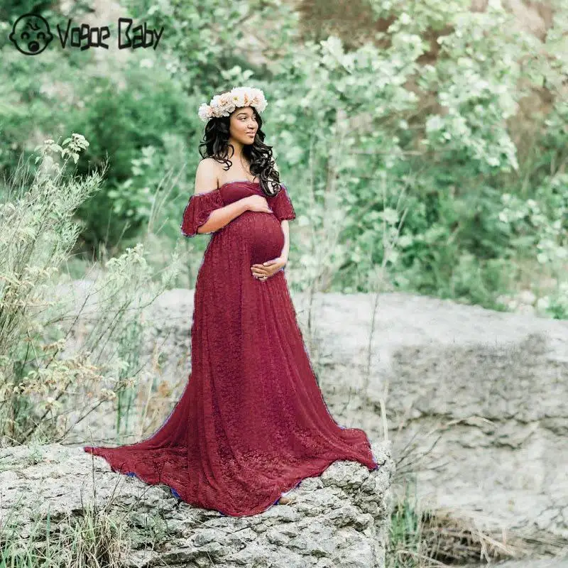 Long Maternity Photography Props Pregnancy Dress Photography Maternity Dresses For Photo Shoot Pregnant Dress Lace Maxi Gown 79