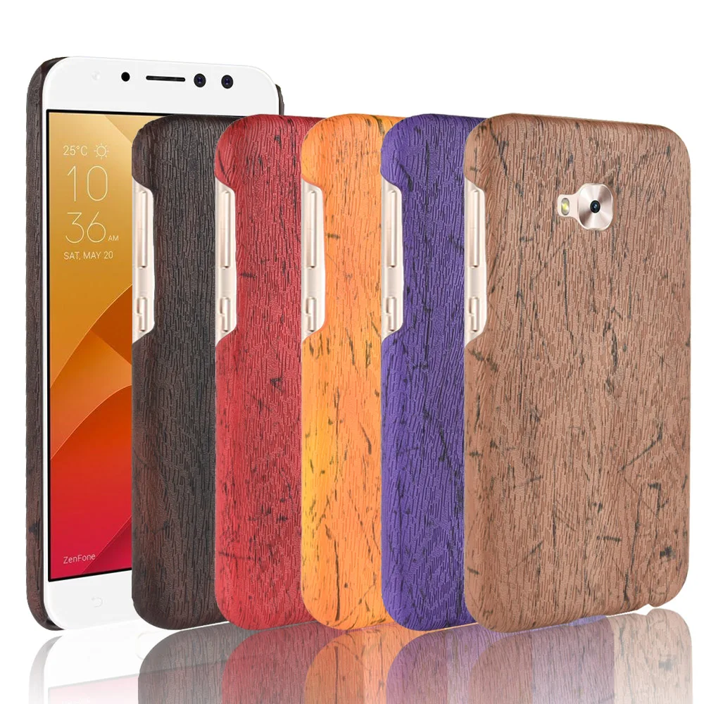 Zenfone 4 Selfie Pro ZD552KL Case Cover Wood grain PU Leather Protective Hard For Coque Asus phone cases Capa | Мобильные телефоны