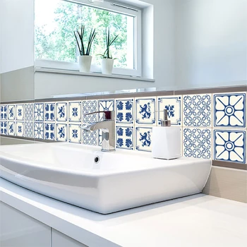 10152030cm Retro Strip Tiles Wall Sticker Bathroom Kitchen Wardrobe Home Decor Wallpaper Peel Stick PVC Ceramics Art Mural
