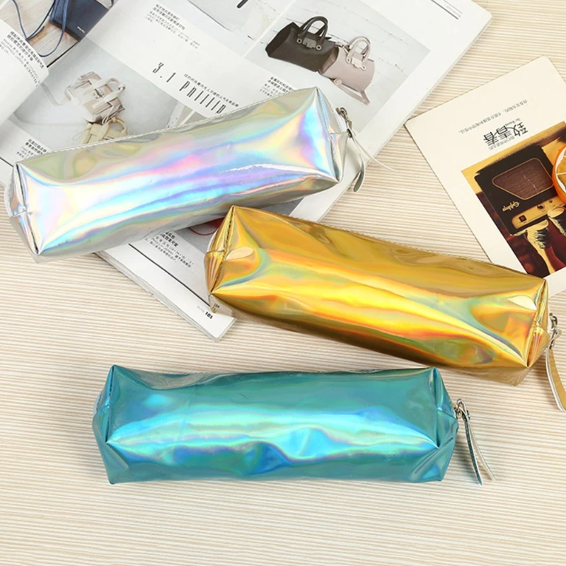 

Kawaii Laser Pencil Bag Cute Kids Large Holographic Pencil Case Storage Boy Pencilcase Stationery School Office Writing Supplies