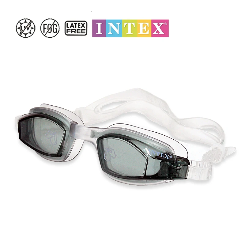 Intex Waterproof Swimming Goggles High Quality Black Blue Pink Anti Fog UV Protection Professional Sports Swim