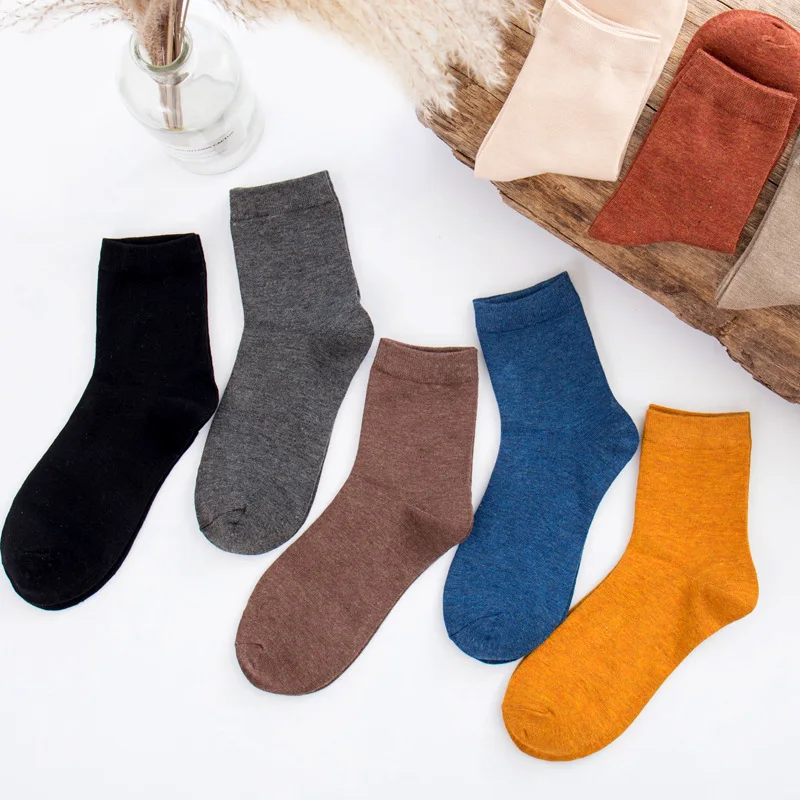 5 пар/лот, чистый цвет, бамбуковые носки для мужчин, летние дышащие носки, без запаха, мужские фирменные деловые носки, без коробки