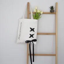 YILE хлопок холст эко хозяйственная сумка через плечо с воздушным отверстием бархатная лента ZT718c