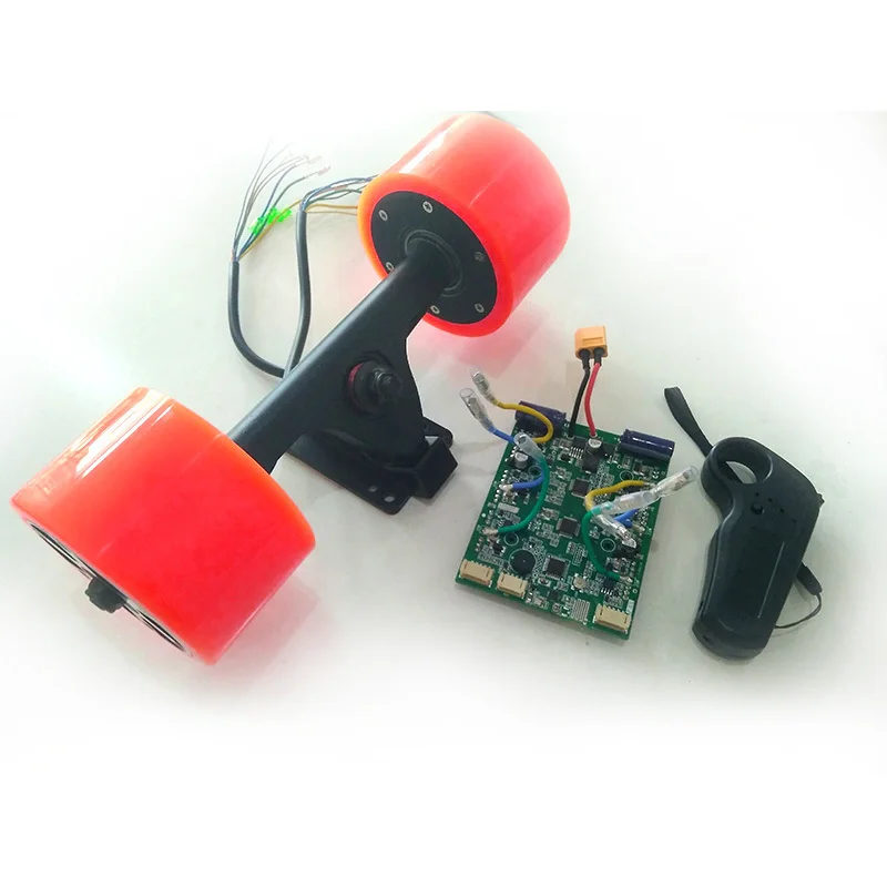 

Two Drive Four Drive Electric Skateboard 24V 36 Volt Dual Motor 70mm 350 W Perforating Motor Truck Esc For 2 Motors With Remote