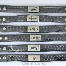 12 шт черные резиновые браслеты смешанный стиль крест Тай Чи череп скорпионы сердце рок Модные ювелирные изделия оптом