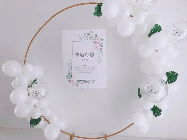 JAROWN Round Ring Arches Iron Shelf Artificial Flower Door Wedding DIY Background Decoration Home Party Flower Row Stand Decor (15)