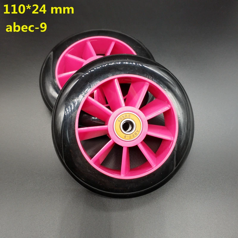 free shipping scooter wheel 110*24 mm PU 2 pcs / lot abec-9 | Спорт и развлечения