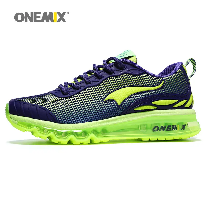 ONEMIX Max Man Running Shoes For Men Nice Trends Run Breathable Mesh Sport Shoes for Men Jogging Shoes Outdoor Walking Sneakers - Цвет: Purple Green