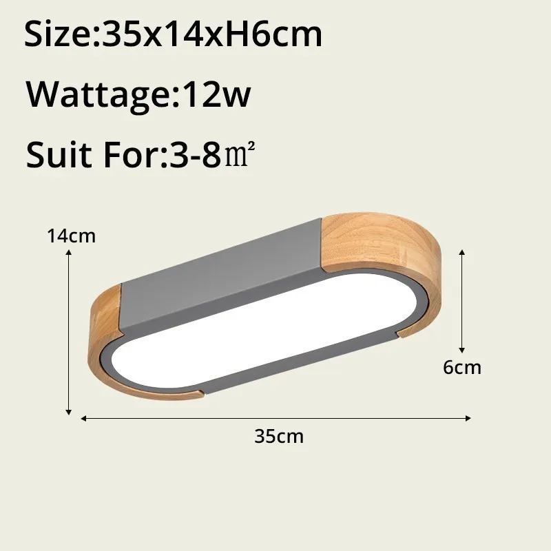 Потолочный с дистанционным управлением деревянные декоративные потолочные светильники панели для гостиной спальни потолочный светильник - Цвет корпуса: gray 35x14x6cm 12w