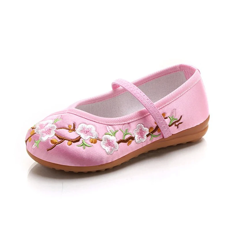 

COZULMA Chinese Style Kids Plum Blossom Embroidery Casual Shoes Girls Princess Floral Shoes Children Fashion Sneakers Size 25-36