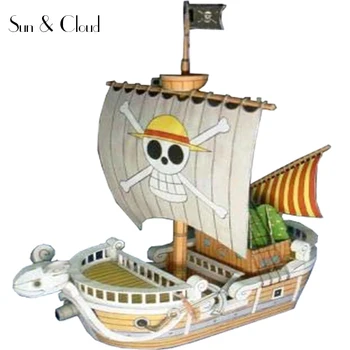 

1:300 3D15cm One Piece Going Merry Sailboat Ship Paper Model Assemble Hand Work Action Figure Puzzle Game DIY Kid Toy