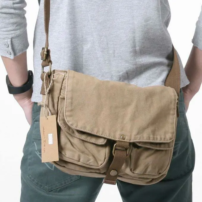 men's canvas sling bag