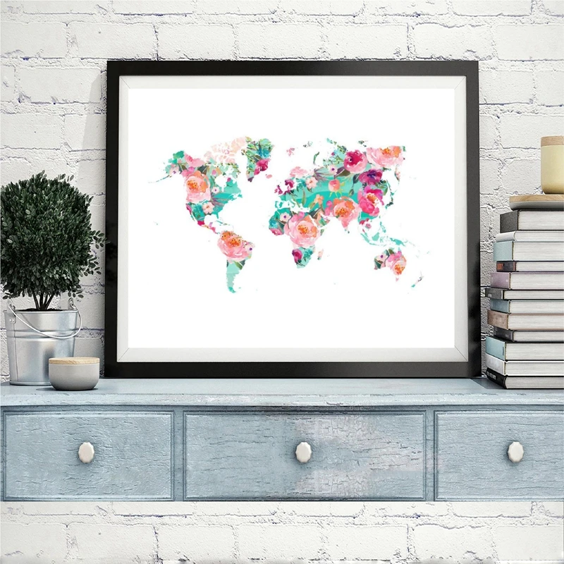 World map Painting Home Decor