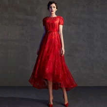 Красное Кружевное короткое вечернее платье для выпускного вечера от кутюр, уникальный дизайн, торжественное платье,, сексуальное платье для матери невесты с открытой спиной