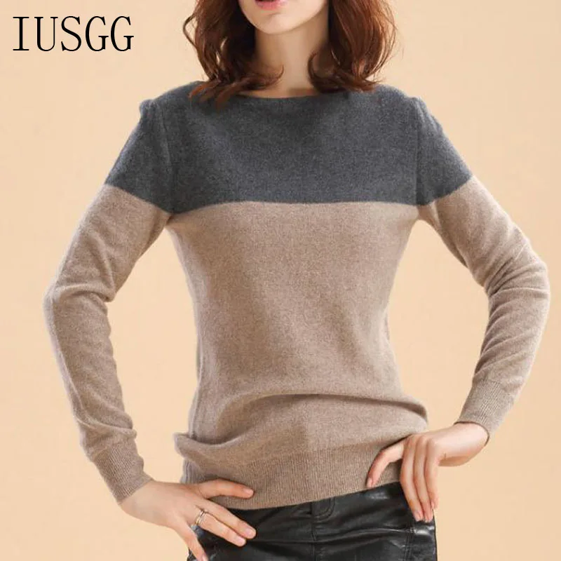

Cashmere Soft Jumper Pullover Knitting Winter Top Trendy Pull Sweater Women Patchwork Tops Loose Color Autumn Winter Casual Top