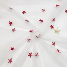 130X100 см Мягкая Сетка Звезда вышитая Тюлевая ткань для Свадебная вечеринка юбка пачка платье одежда ручной работы украшения материал