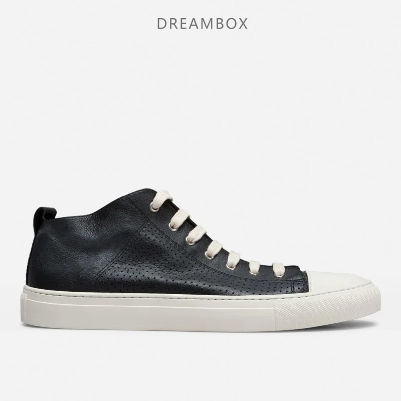 

dreambox Europe and the United States Sports skateboard shoes leather retro, high help shoes, tide men do old dirty casual shoes