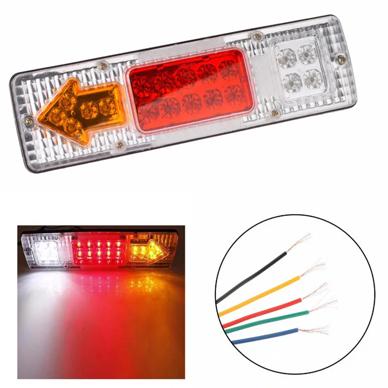 2Pcs 19 Led Caravan Truck Tail Light 30*9 CM 12V 24V Car Led Taillight Left Right Trailer Truck