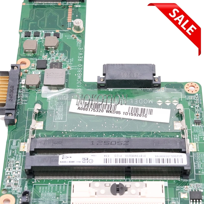 NOKOTION материнская плата для ноутбука Toshiba Satellite C840 L840 A000174120 A000175320 A000174110 DABY3CMB8E0 HM76 GMA HD4000 DDR3