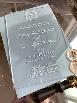 

Transparent Acrylic Invitation Wedding Please