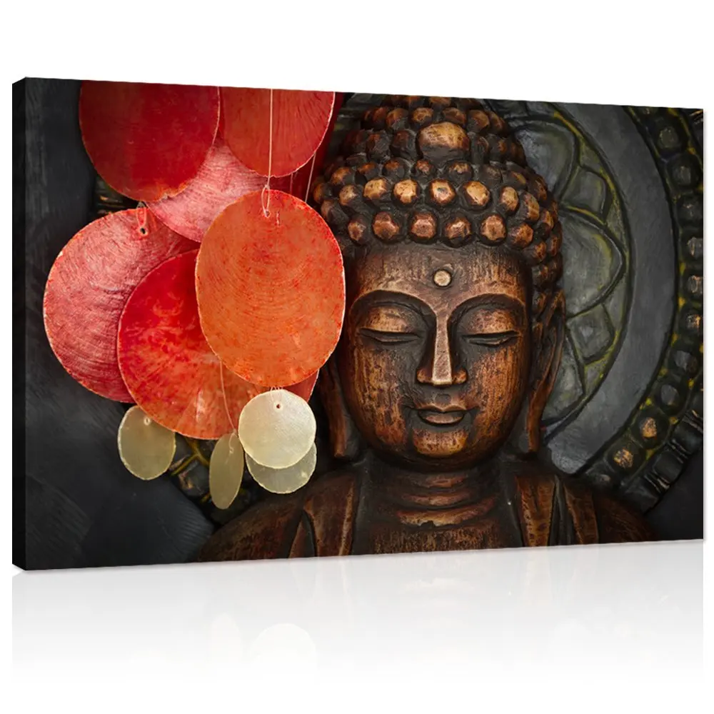 Buddha Canvas Painting Wall Art Wood Buddha Statue Canvas Prints Keep