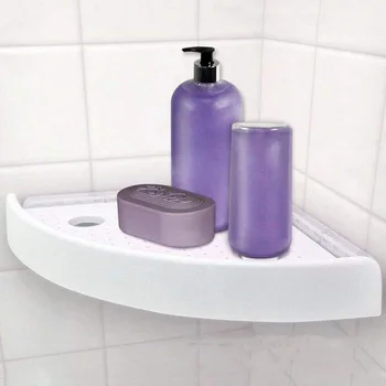 

Firm Corner Storage Shelf Holder Non-Marking Bathroom Shelves Easy to Install Wall Mounted Organizer For Kitchen Bath
