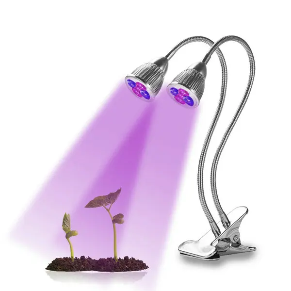 Бренд BUYBAY полный спектр светодиодный светильник для выращивания 10 Вт 20 Вт 30 Вт 360 градусов Гибкая Настольная лампа с зажимом для головы светильник для внутреннего сада лампа для растений - Испускаемый цвет: 20W
