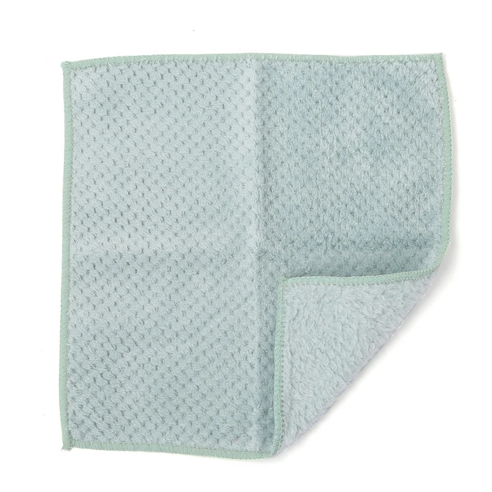 

Household Sink Reusable Towel High Absorbent Multi Use Wipe Cleaning Coral Fleece Kitchen Use