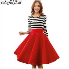 Paige Skirts Space cotton Autumn Winter Grown Place Umbrella Skirt Retro Waisted Body Skirt New Europe And The Code Word Pleated