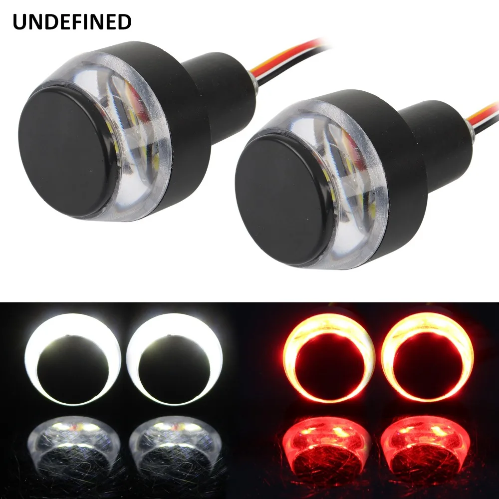 

2 PCS Amber LED Handle Bar End Light Turn Signal Indicator Light Grip Plug Blinker Lamp For Honda Yamaha Kawasaki 22mm Handlebar