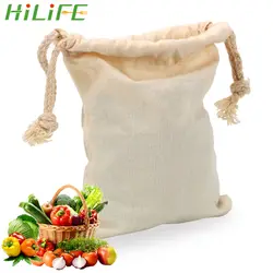 HILIFE домашняя кухонная сумка для покупок сумка для хранения фруктов и овощей 3 размера Чистый хлопок производят сумки Экологичные