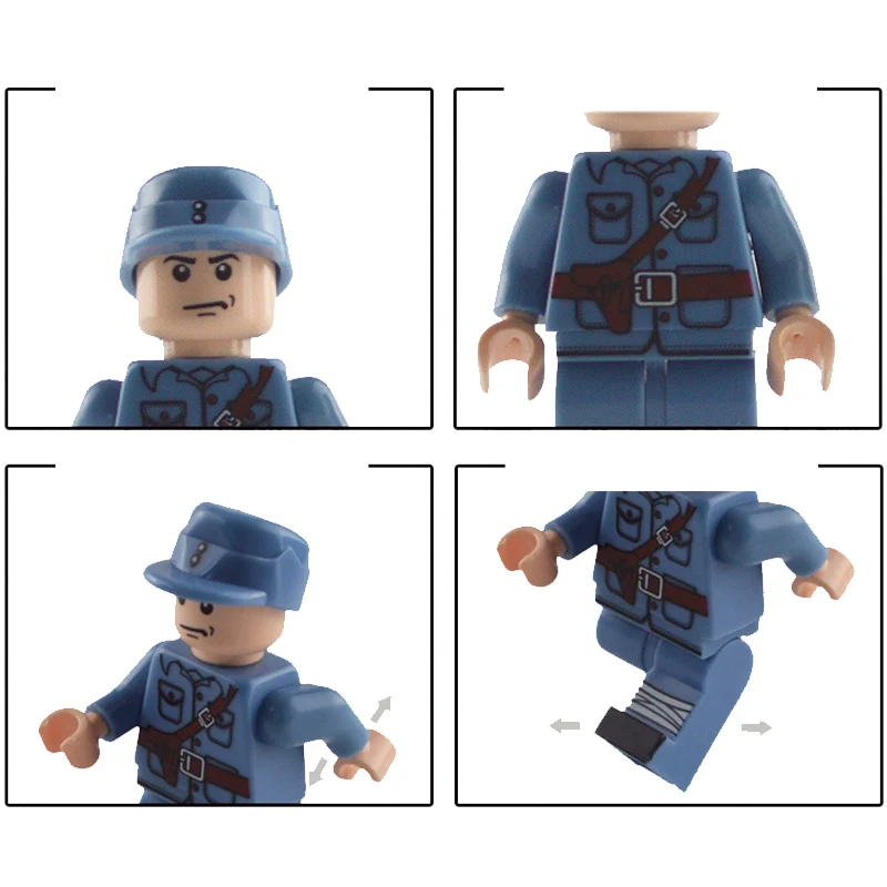 12pcs/set WW2 Military Mini Figures Building Blocks German Soldier Army Officer Weapon LegoINGY Educational Bricks Children Toys