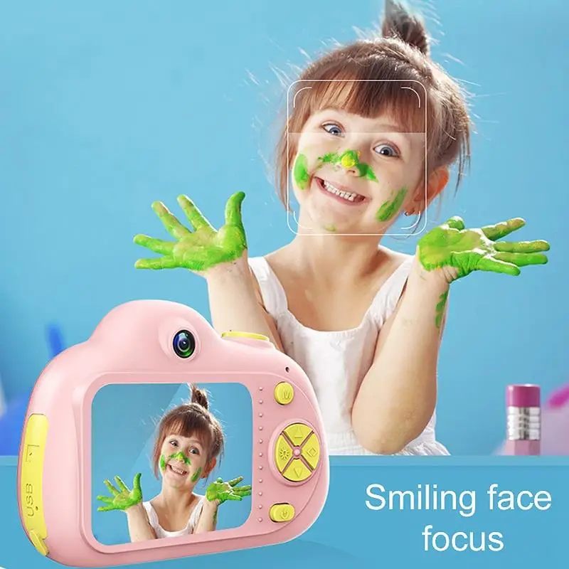 Милая Детская Цифровая камера Full Hd 1080P Мини с двумя объективами, детская камера, 2 дюйма, 8 Мп, зеркальная видеокамера, лучшие подарки для детей