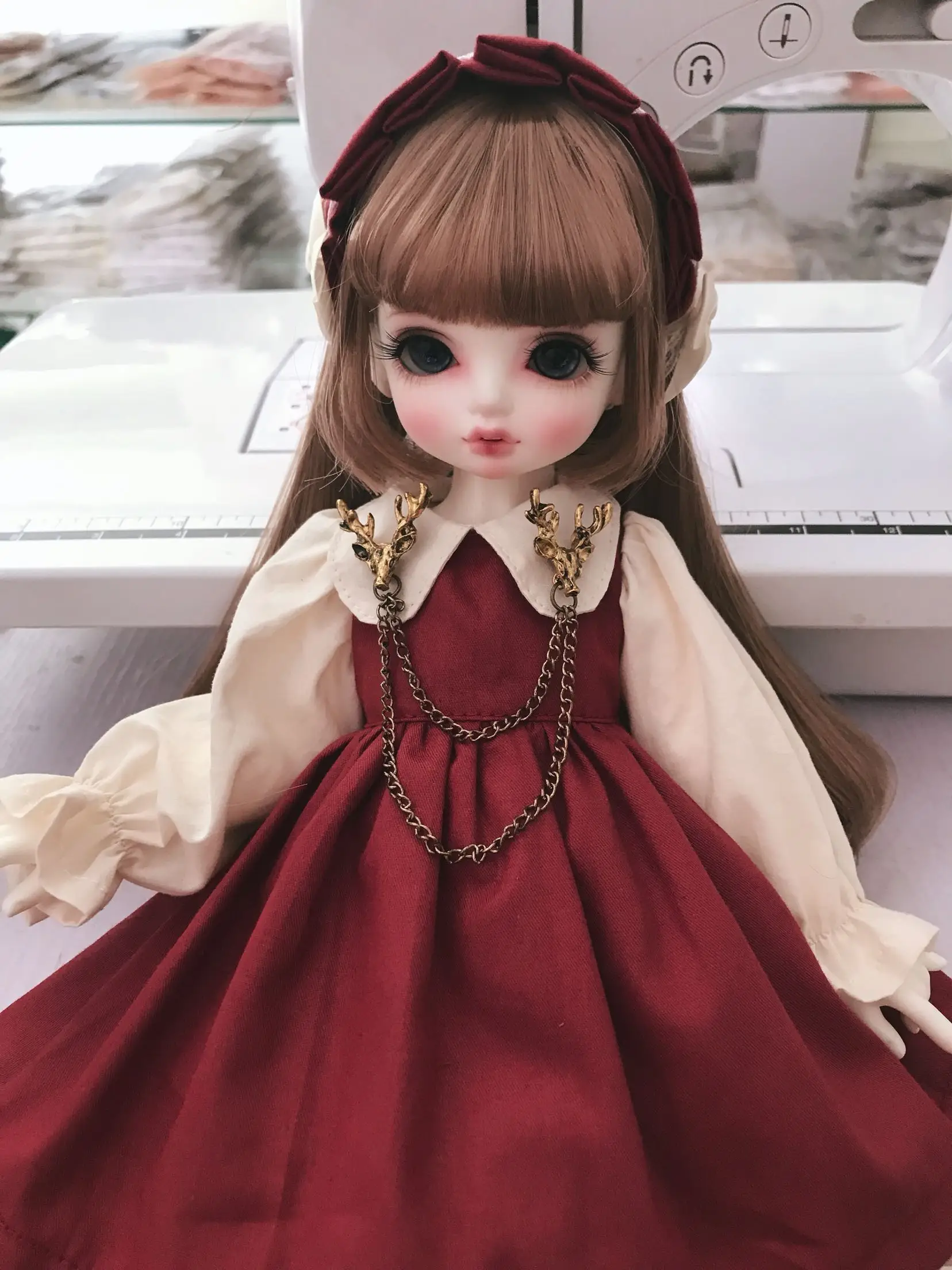 BJD одежда красное платье для куклы для 1/6 1/4 BJD 1/6 аксессуары для куклы BJD платье+ украшение для волос+ подвеска