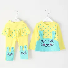 Anlencool Roupas Meninos/ ; осенняя одежда для маленьких девочек; костюм для маленьких девочек; комплект модной одежды с кроликом для новорожденных девочек; Модная одежда