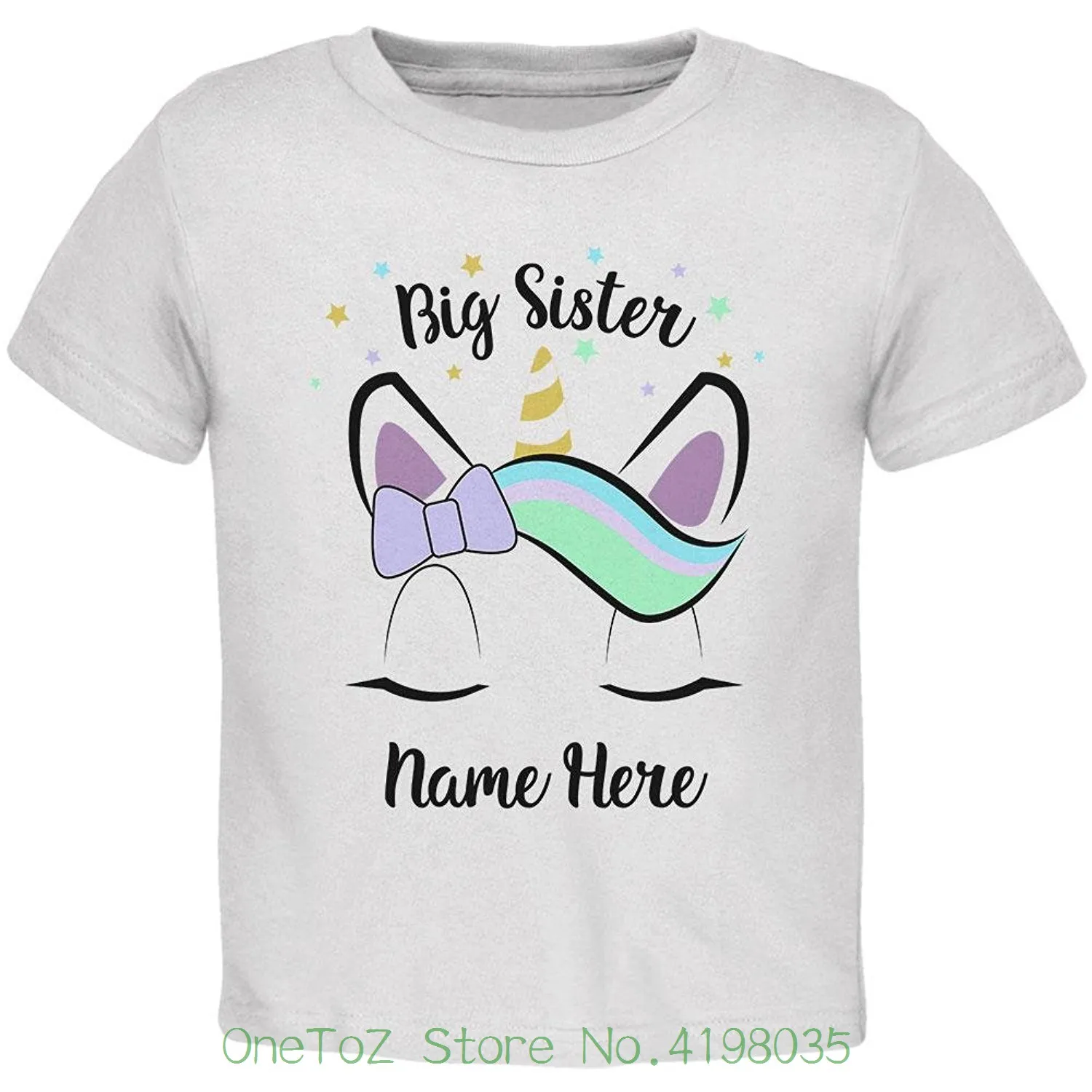 

Custom Big Sister Unicorn Personalize Name Toddler T Shirt T Shirt Discount 100 % Cotton T Shirt For Men's