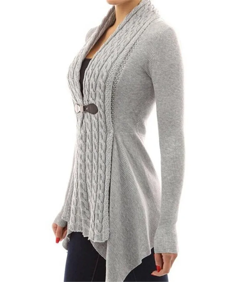 Women's Knit V neck Long Sleeves Cardigan Casual Sweater